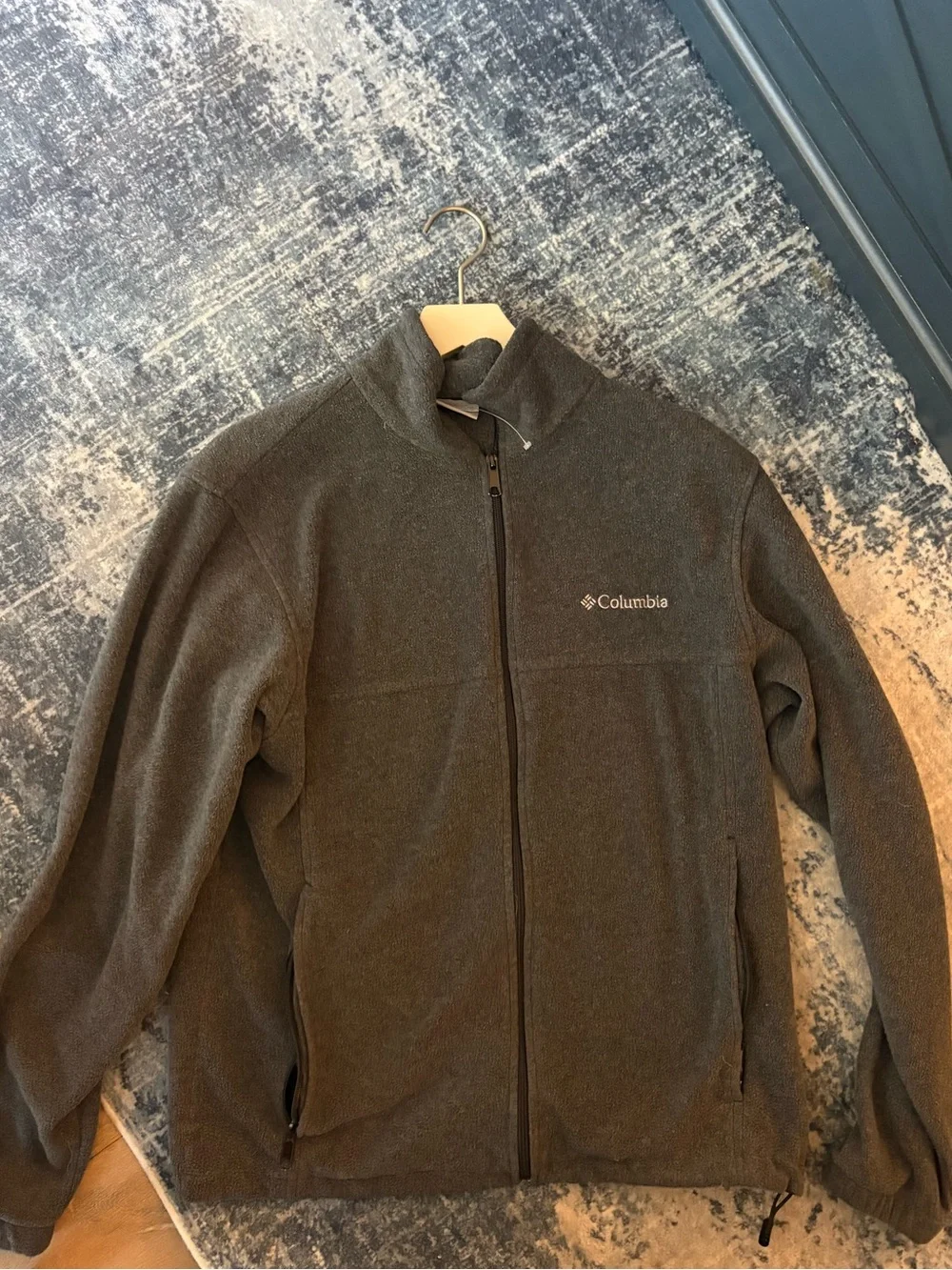 Columbia Men’s Gray Full Zip Fleece Jacket Outdoor Hiking Casual